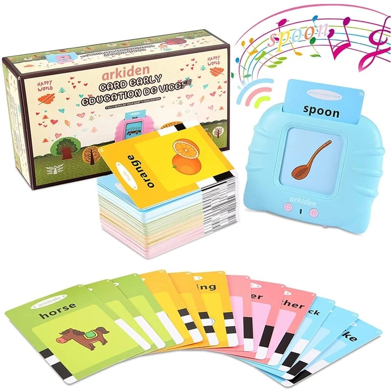 Audible Flash cards Baby Reading Machine for kids early learning English | Montessori Toddlers Gifts(random color )