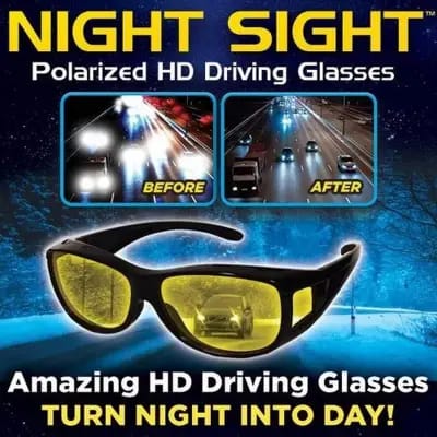 1 Pieces HD Day &amp; Night Vision Wrap Around Glasses | NIGHT VISION GLASSES FOR MEN | Car Anti-Glare Goggles Sunglasses Man Motorcycle Driving Glasses