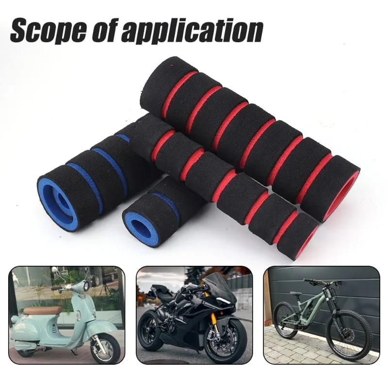4pcs/Set Universal Grip Comfort Foam Handle Bar Motorcycle, Bicycle | motorcycle handle foam grip - Red