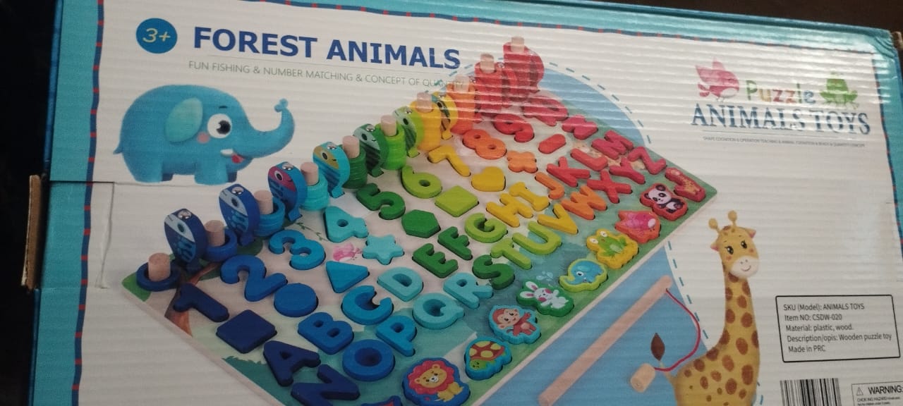 6 in1 Wooden Educational Puzzle &amp; Sorting Board Toy For Kids