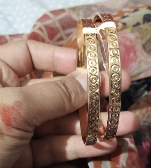 Gold Dotted Circle Bangle Bracelet Kara | bracelet Dotted Circle Motif for women girls | women Jewelry | Women Fashion - 2