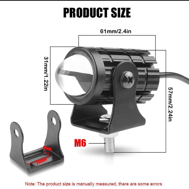 2 pcs Mini drive fog light with ( 3 point ) gift fog light for all bikes With Yellow &amp; white colour . For Bike ,Car , Jeep .