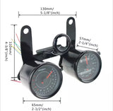 Cafe racer style double meter imported product for motorcycle (Color black)