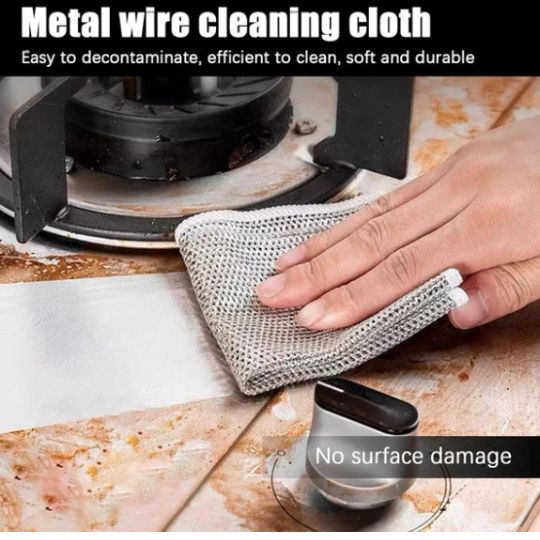 Durable Wire Dish Washing Cleaning Cloth – Heavy-Duty Scrubbing Rugs for Kitchen Dishes, Utensils &amp; Cookware - Pack Of 10