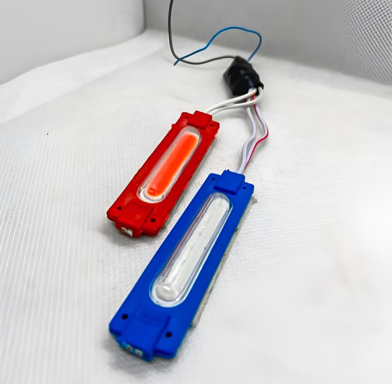 High Quality Red and Blue Flasher Light Waterproof 12V LED Light For Bike and Cars - 1 pair