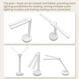 Foldable Double Head Reading LED Desk Lamp | 3 Levels Dimmable Touch Table Night Light - USB Rechargeable (Random color)