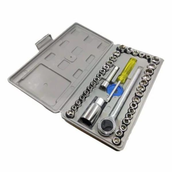 Aiwa 40-Piece Socket Wrench Tool Kit with Screwdrivers and Socket Set – Durable Hand Tool Set for Home, Auto Repair, and Mechanical Use – Compact Storage Case Included