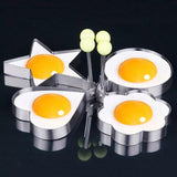 Pack of 4 Egg Shaper Kitchen Tools Star, Heart, Round, Flower Shaped Stainless Steel -  (random color )