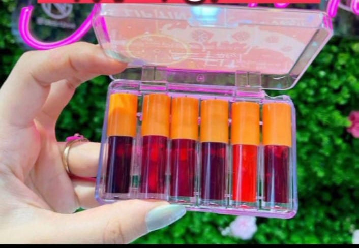 Pack of 6  Mini Lip Tints – Vibrant, Long-Lasting Color