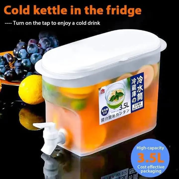1.5 Litre Cold Kettle with Tap Fridge and Chilled Drink Jug Dispenser