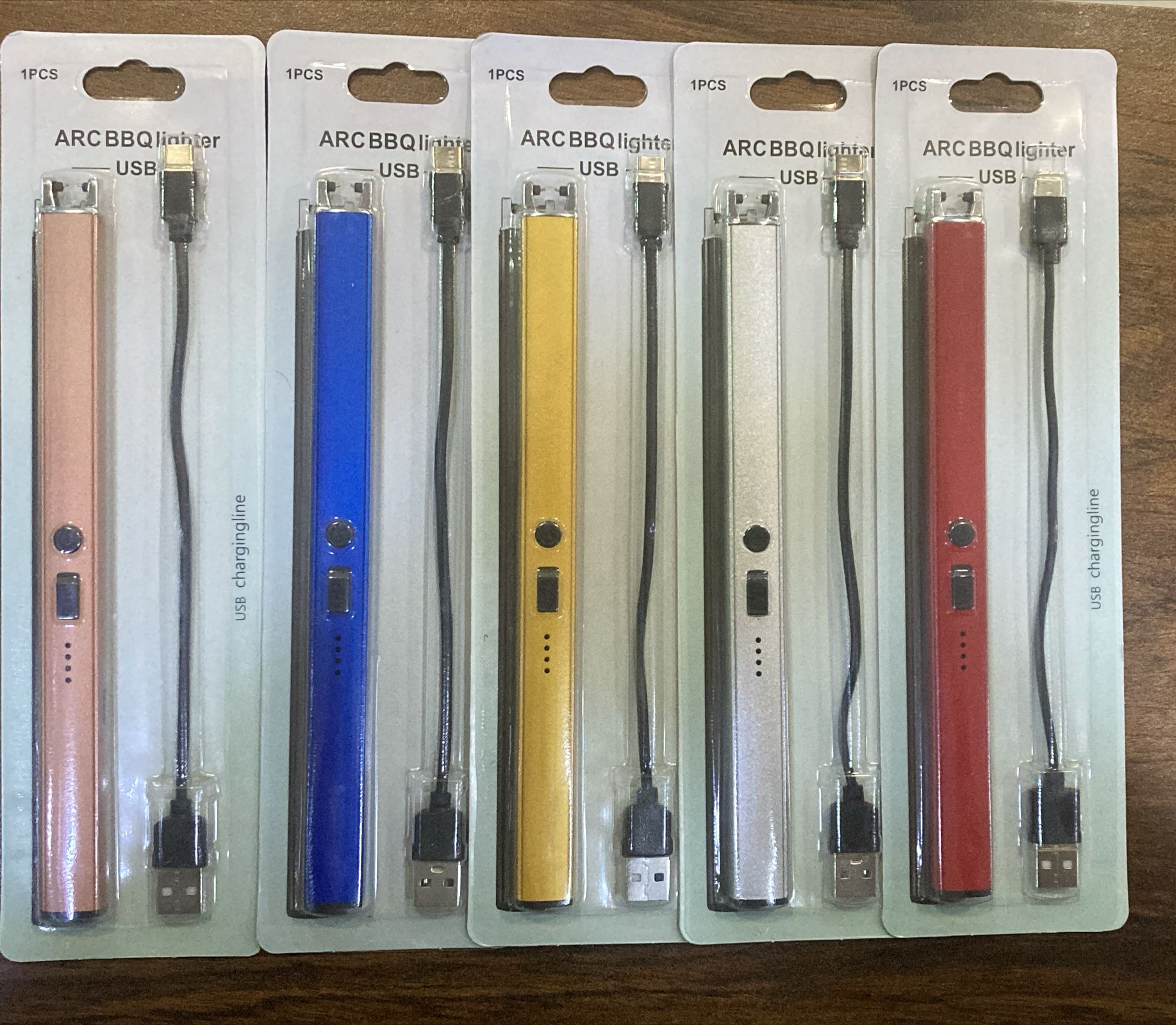 Gas Lighter  Long with New Slide Out Design  USB Gas Lighter Rechargeable with LED Display, Plasma Arc Lighter (Random color)