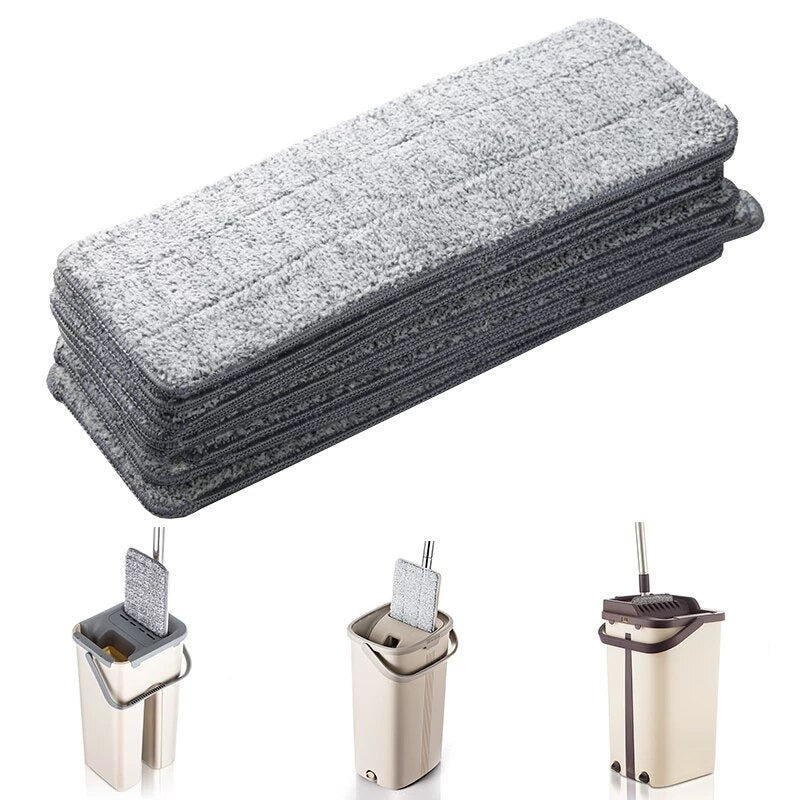Pack of 2 Washable Durable Replacement Microfiber Pads Dust Push Mop Cloth for Flat Squeeze Mop 33X12CM