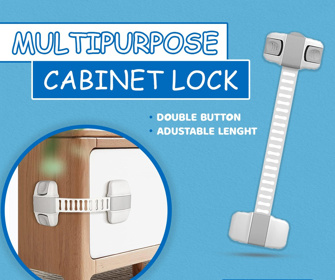 Multipurpose Adjustable and Flexible Baby Safety Latch for Drawers Cabinets etc,