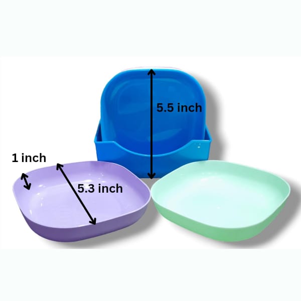 10pcs Plates Set With Holder (Random Colours)