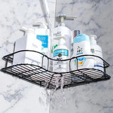 Metal Corner Rack For Bathroom &amp; Kitchen | Shelf Organize | Wall Mount Bathroom Accessories (with 2 Hooks included)