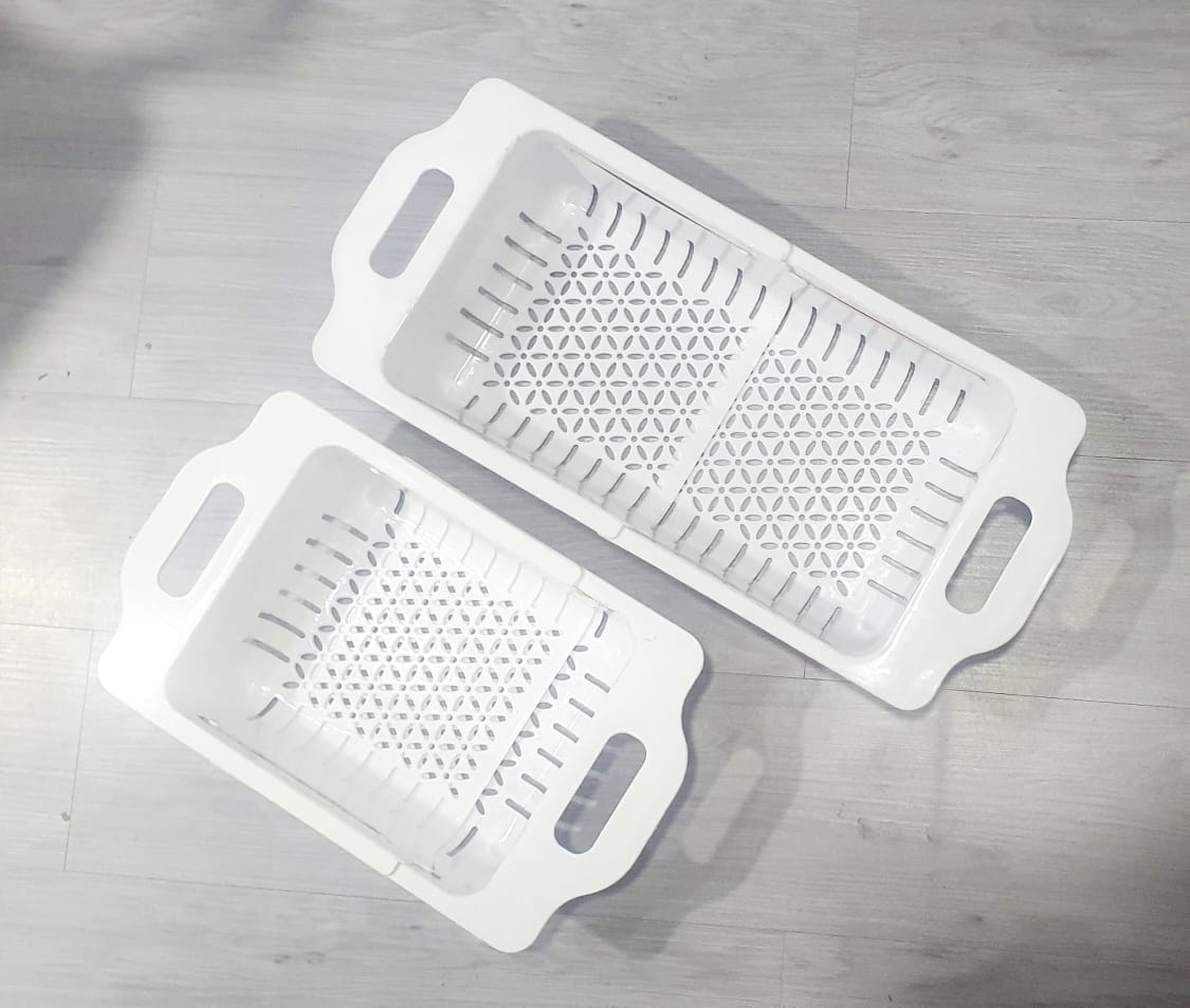 Kitchen Plastic Dish Drainer and Drying Rack Sink Basket for Washing Bowls Utensils Vegetables Fruits Storage Organizer (Random color)