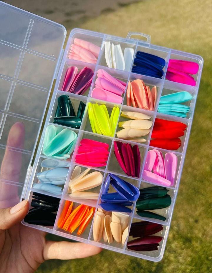 288 PCs colorful and Shiny nails box (Random Color)