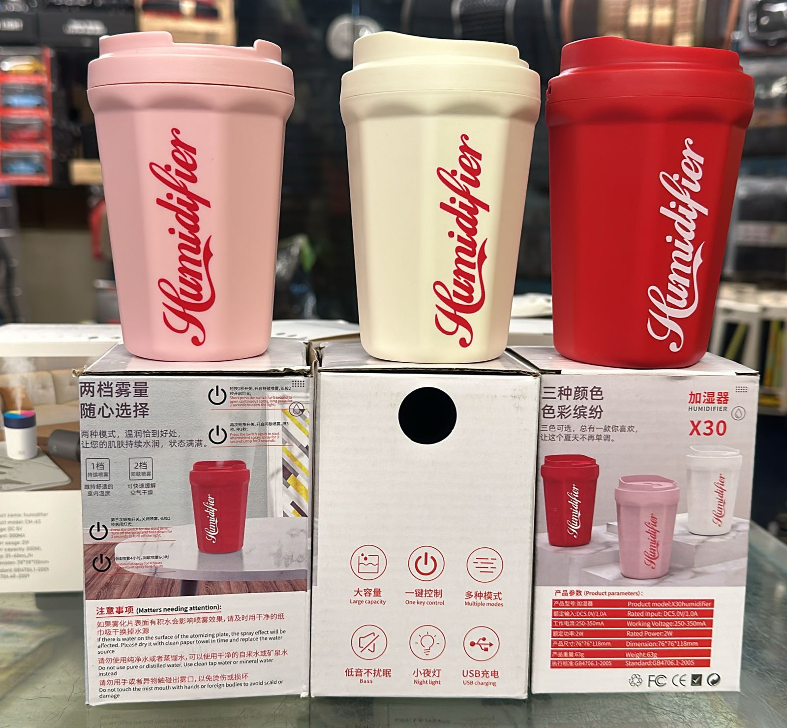Coke Cup Humidifier Car Home USB Aroma Diffuser Summer Flame Air Coke Cup Cool Mist Bedroom Study Room Mini Humidifier  (random color)