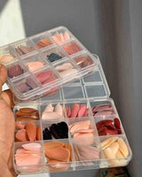 144 PCs nails box colorful and Shiny nails box (Random Color)