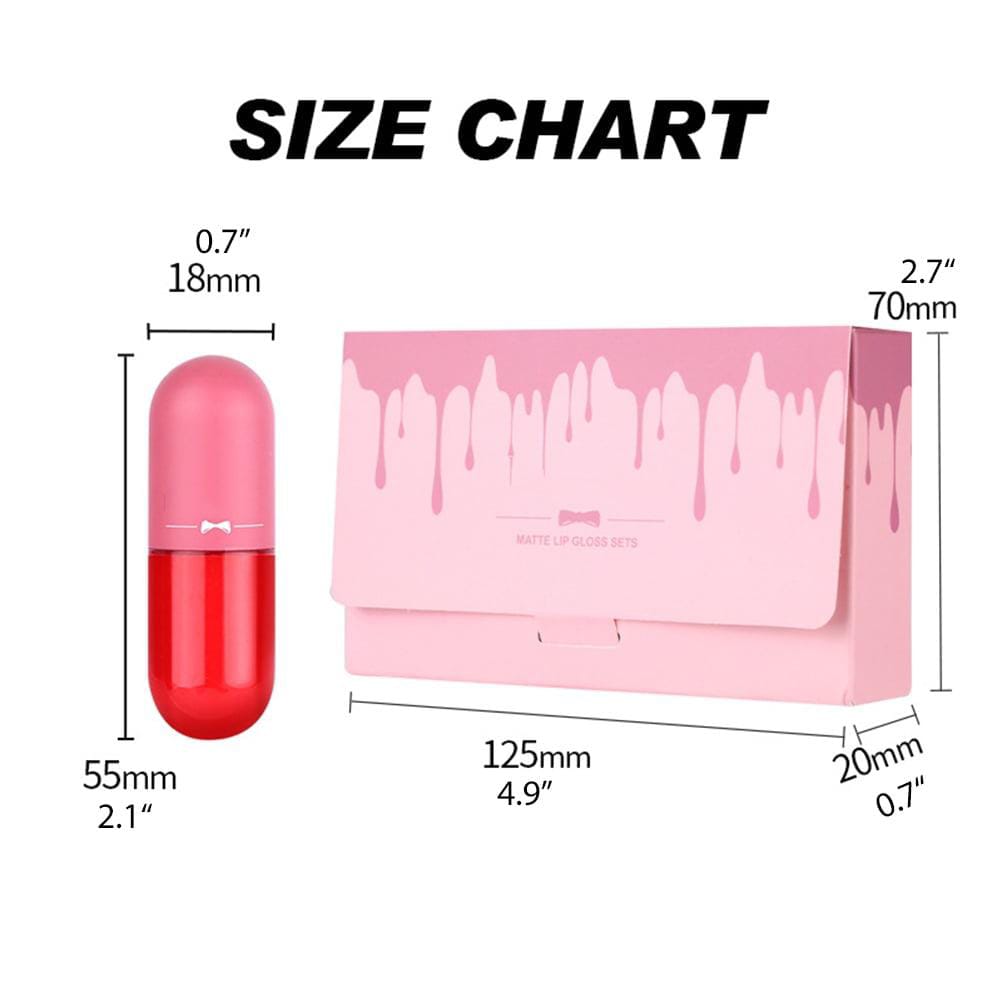 Pack of 5 Matte Lip Gloss Kit | 5 Capsule Matte Lipstick Set