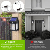 Solar Power Motion Sensor Human Body Induction LED Wall Light Waterproof Tungsten Filament Lamp Outdoor Garden Courtyard Light (Black)
