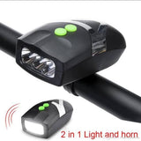3 LED Bicycle Front Head light &amp; bell siren alarm hooter / cycle light generic