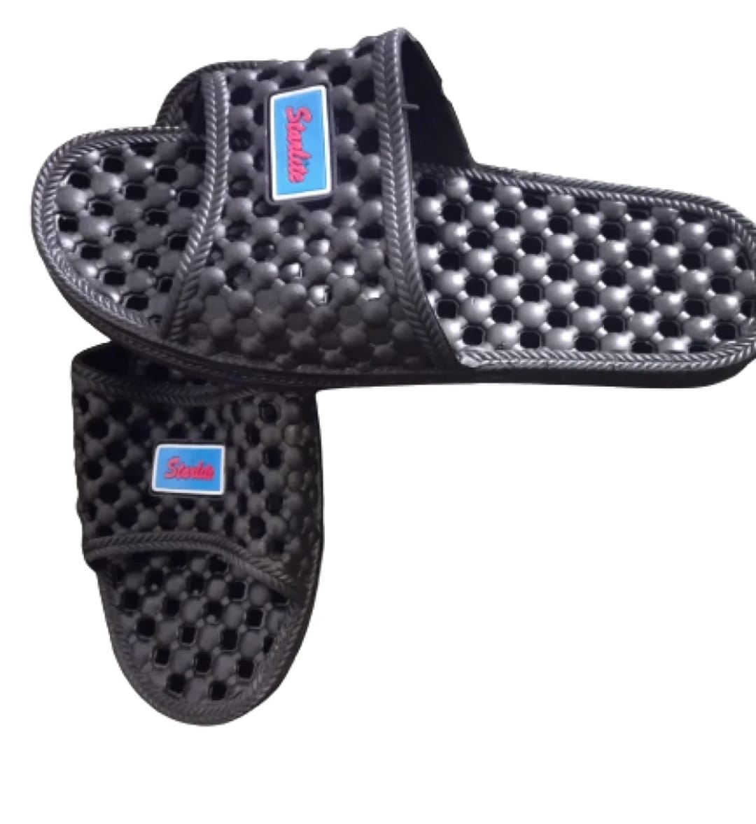 Bathroom Anti Slip Slippers, Washroom Shower Home Soft Rubber Rubber Slippers (Random color) - Black, 42
