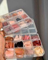 Artificial Nails 144 pcs With Nail Glue, Beautiful Fancy Fake Nails (Random color)
