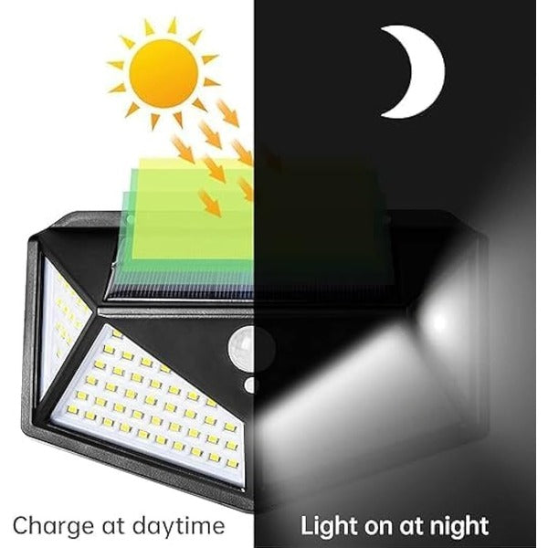 Solar Lights Outdoor Lighting Wireless Motion Sensor Lights IP65 Waterproof 270°Wide Angle Security Wall Lights