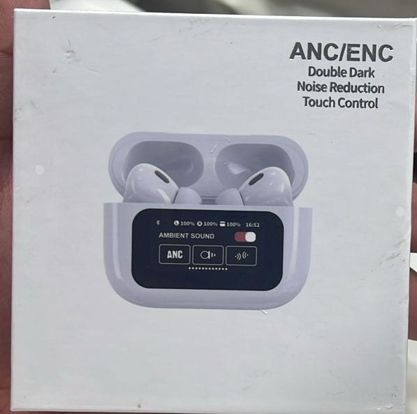 A9 Pro Wireless Bluetooth Headphones ANC Noise Reduction Headset LED Touch Screen Earbuds (random color)