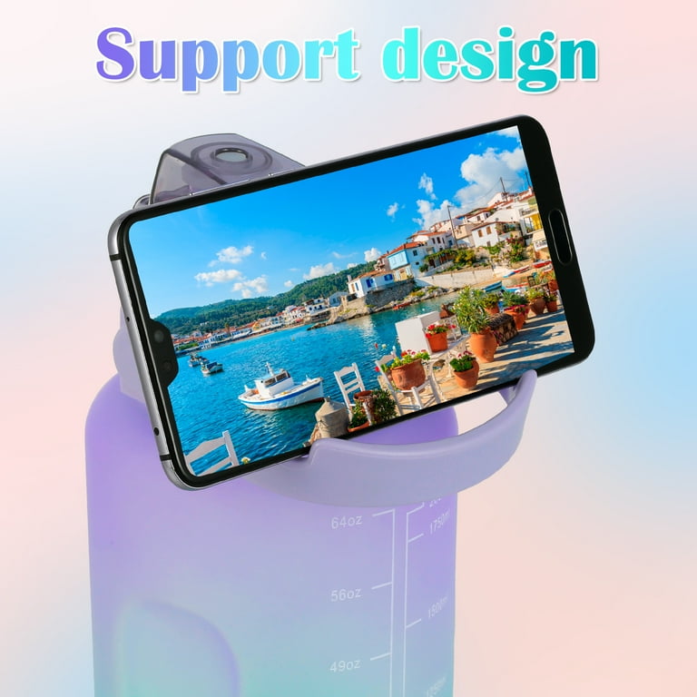 3 Pack Water Bottles with  2L Large Bottle 700MLPortable Bottle and 300ML Mini Bottle Motivational (random color)