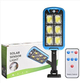 Solar Street COB Light With Sensor ZB-150B | Motion Sensor Security Streetlights for Parking Lot - Remote Control (Random color)