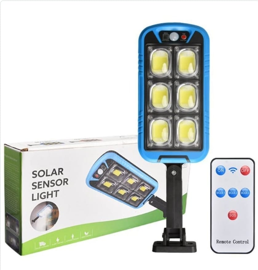 Solar Street COB Light With Sensor ZB-150B | Motion Sensor Security Streetlights for Parking Lot - Remote Control (Random color)