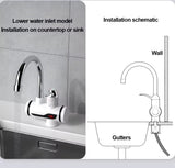 Hot Water Tap Instant Heating Electric Water Heater Faucet With Digital Display And Shower Head For Kitchen And Bathroom (Without Shower)