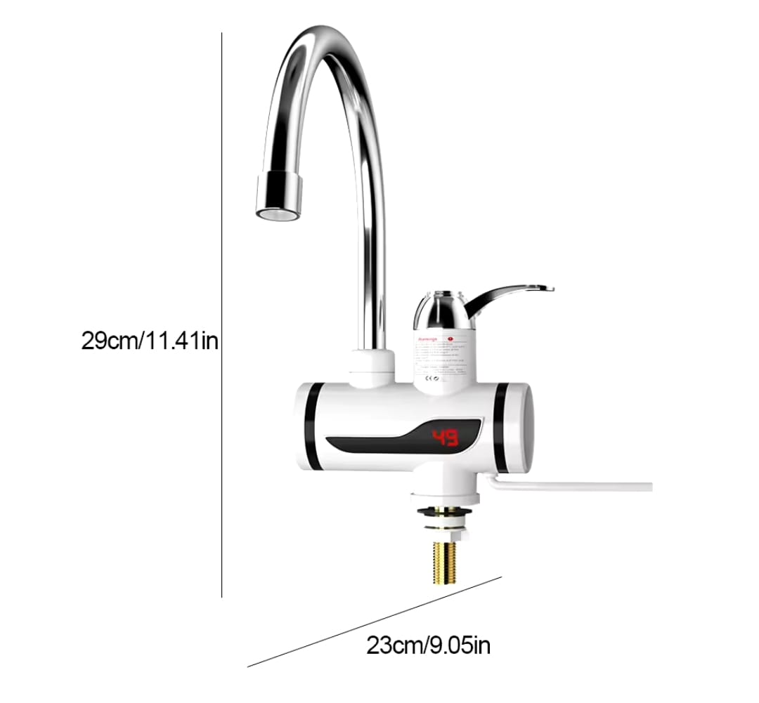 Hot Water Tap Instant Heating Electric Water Heater Faucet With Digital Display And Shower Head For Kitchen And Bathroom (Without Shower)