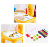 Giraffe Small Size Art Drawing Board Leds Projector Light Toy Children Kids Painting Table Small Desk  (with Box Packing)(Random Color)