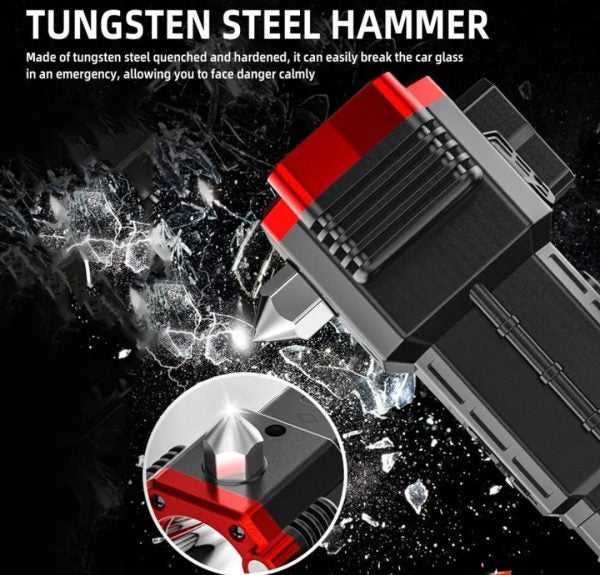 High-power Led Torch Light Rechargeable Flashlight And Multifunctional Tactical Hammer &amp; Power Bank To Charge the Phone With Box (random Color)