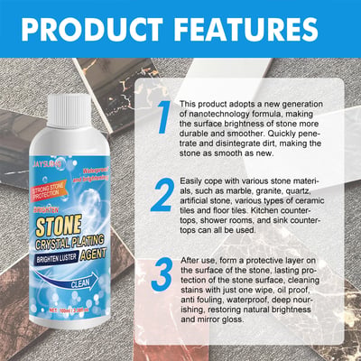 Stone Crystal Plating Agent Stonework Polishing And Coating Agent Marble Tile Anti-Corrosion Incremental Crystal Stone Stain Remover With Box 100ml