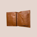 cow Leather texture Wallet Men Short Wallet Purse Small Vintage Wallets Card Holder ( brown )
