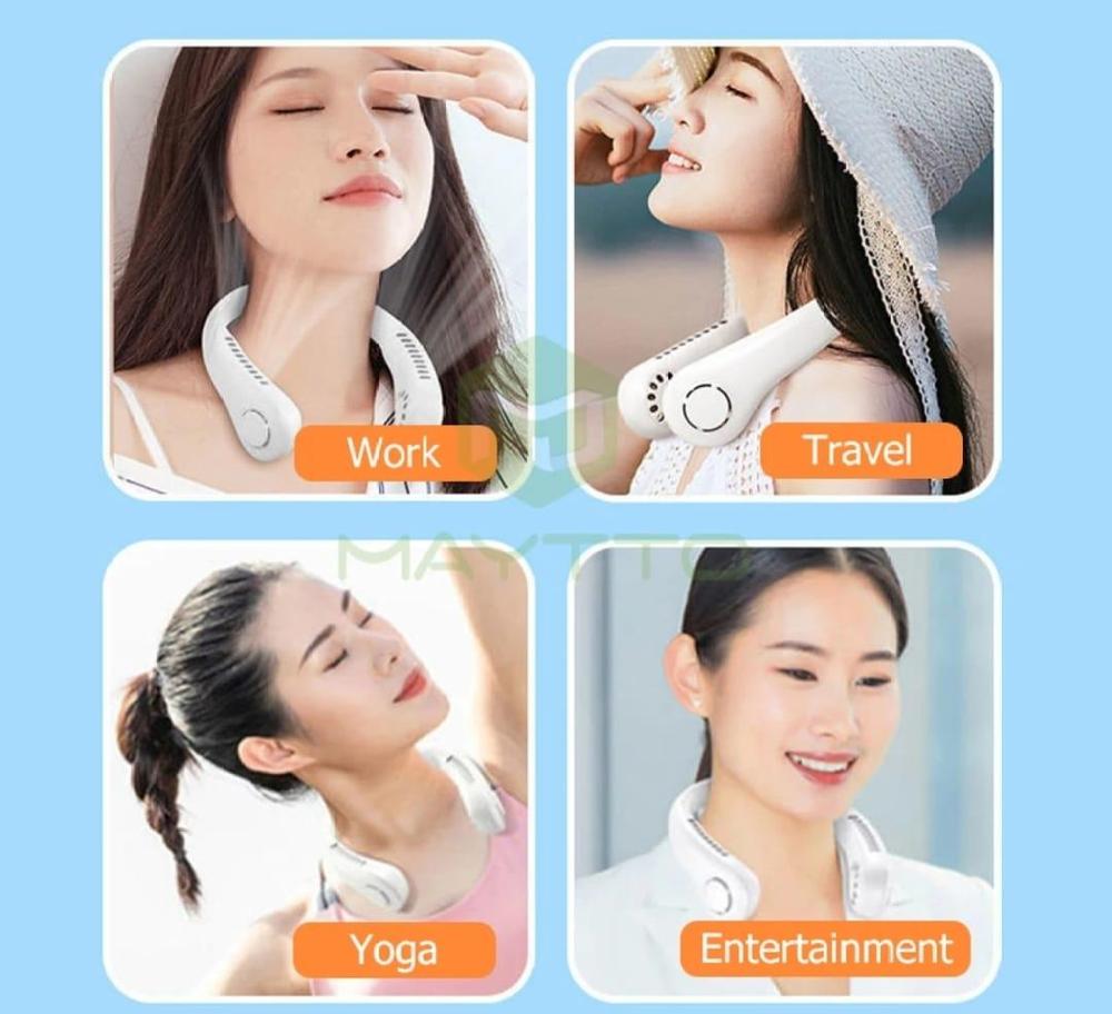 SurroundFan New Portable Bladeless Neck Fan – Foldable, Hands-Free Cooling for Travel &amp; Sports ( Random Color )