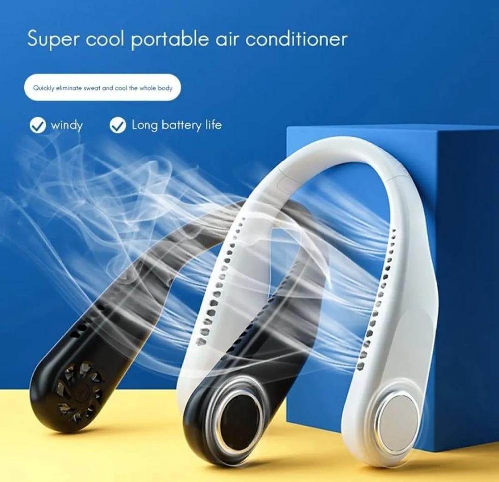 SurroundFan New Portable Bladeless Neck Fan – Foldable, Hands-Free Cooling for Travel &amp; Sports ( Random Color )