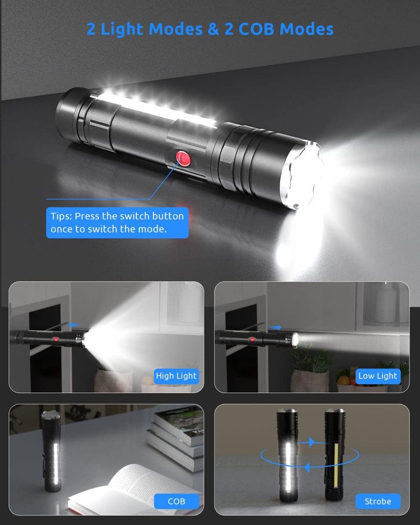 P50 super light rechargeable flashlight - Super bright Led Light - zoomable Rechargeable torch 3 mode