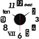 DIY Wall Clock - 3D Wooden wall clock Decor,Wall Sticker Clock Home Decor
