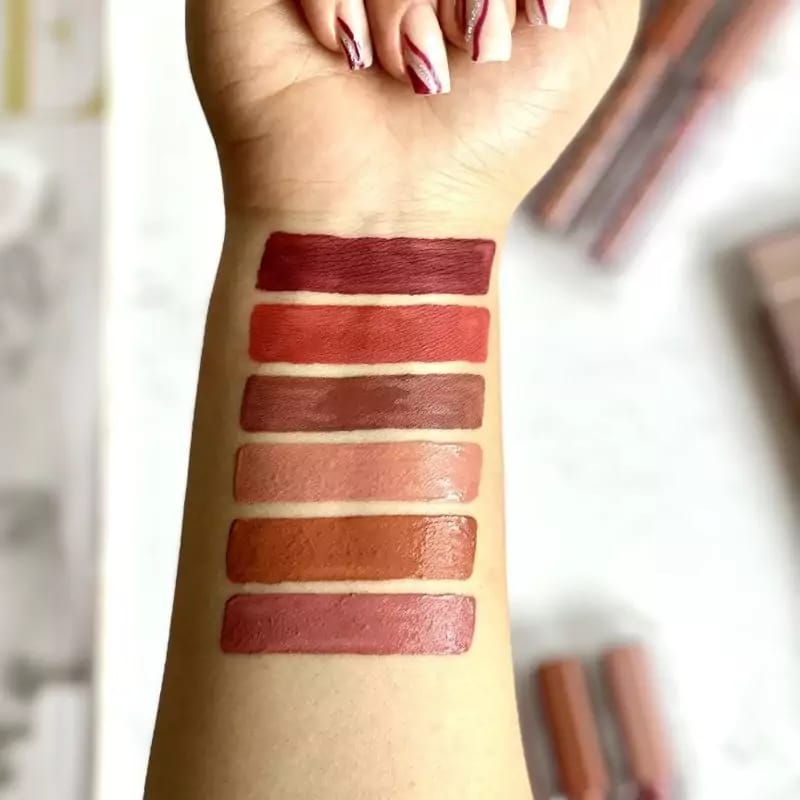 Pack of 6 Nude Look High Pigment Matte Lipgloss Long Lasting Soft &amp; Smooth Lipgloss (Random Color)