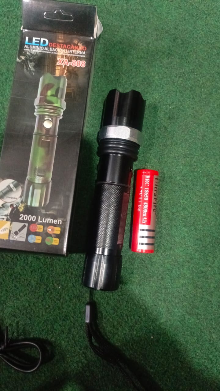 XA-808  High Quality Metal body USB Rechargeable LED Flashlights Zoomable Multifunction Zoom High Lumens for Emergencies, Outdoor , home and hiking