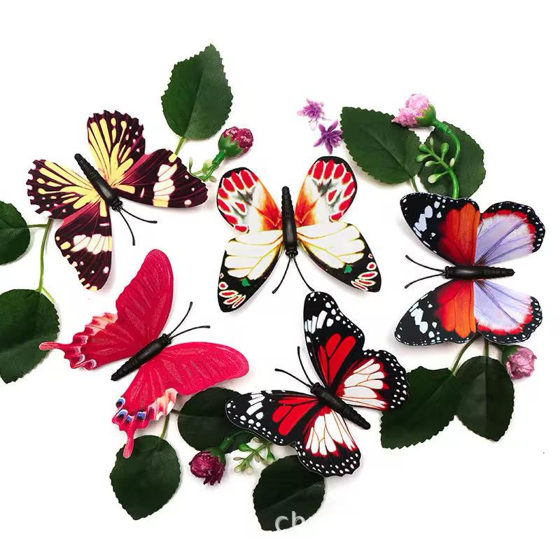 Pack of 6 3D Simulation Butterfly Fridge Magnet Decoration Craft buterfly magnets Butterfly Picks Ornaments Wall Decor (Random Design)