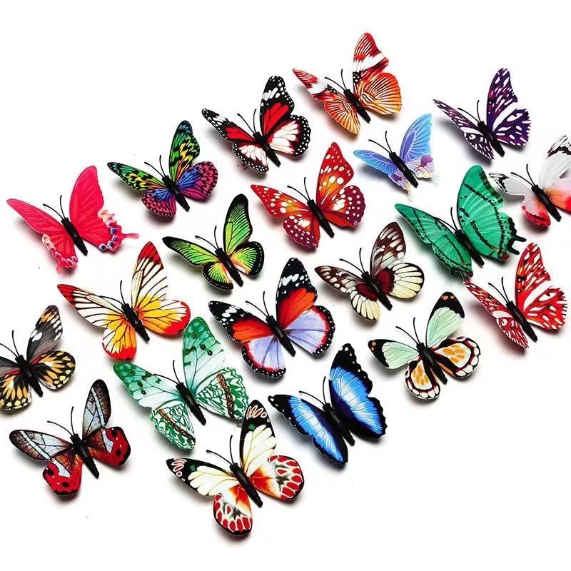 Pack of 6 3D Simulation Butterfly Fridge Magnet Decoration Craft buterfly magnets Butterfly Picks Ornaments Wall Decor (Random Design)