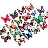 Pack of 12  3D Simulation Butterfly Fridge Magnet Decoration Craft buterfly magnets Butterfly Picks Ornaments Wall Decor (Random Design)