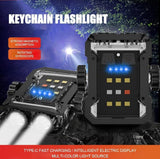 Magnetic Mini EDC Flashlight 1000 Lumens Keychain Flashlights 8 Modes Pocket Flash Light with White Red Blue Lights Small Flashlight for Camping, Running, Emergency, Hiking (Black)
