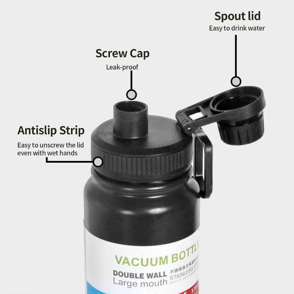 Vacuum Insulated Double Wall Stainless Steel Water Bottle/Sports Kettle Hot &amp; Cold, Leak &amp; Sweat Proof Thermos Flask 1000ml (Random Color)